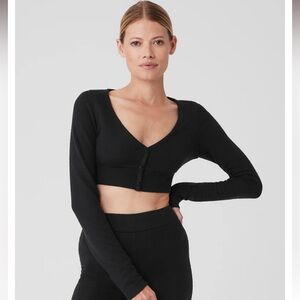 Alo alolux cropped me time cardigan szM